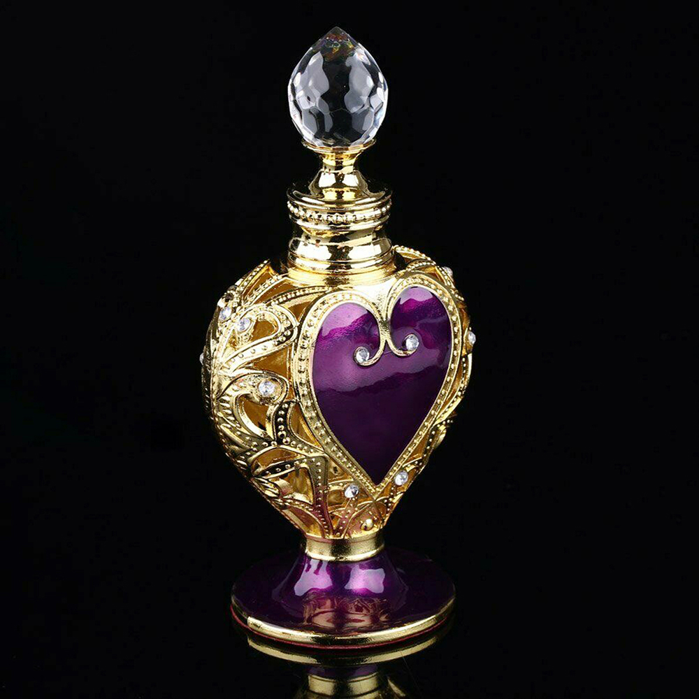 Vintage Collectible Perfume Bottles - 1pc 크리스탈 향수 병 보라색 하트