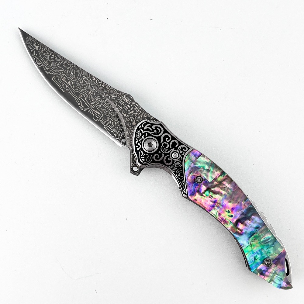 Vintage Collectible Knives - 새로운 빈티지 다마스커스 패턴 블레이드 접이식