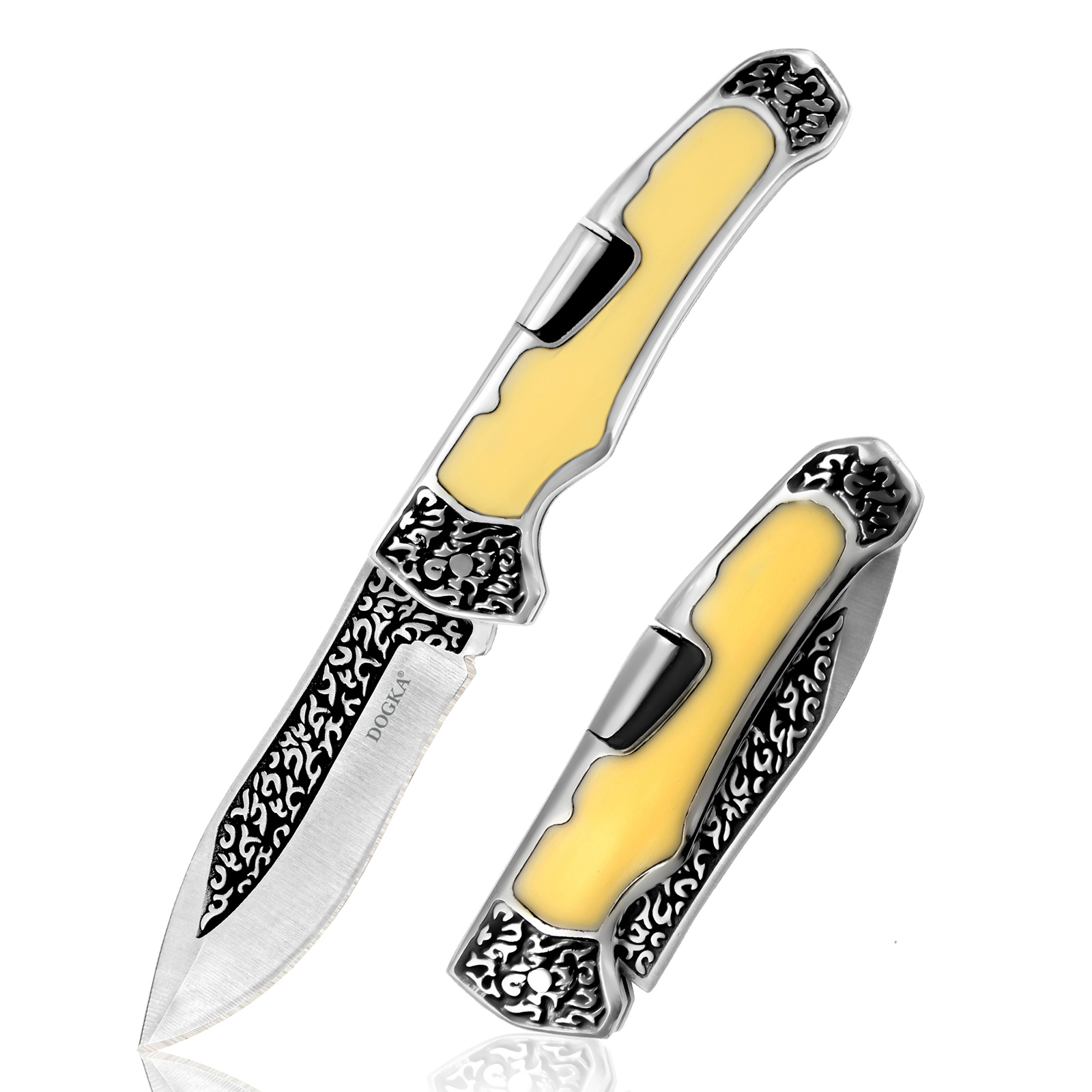 Vintage Collectible Knives - 빈티지 조각 무늬 접이식 포켓 유틸리티