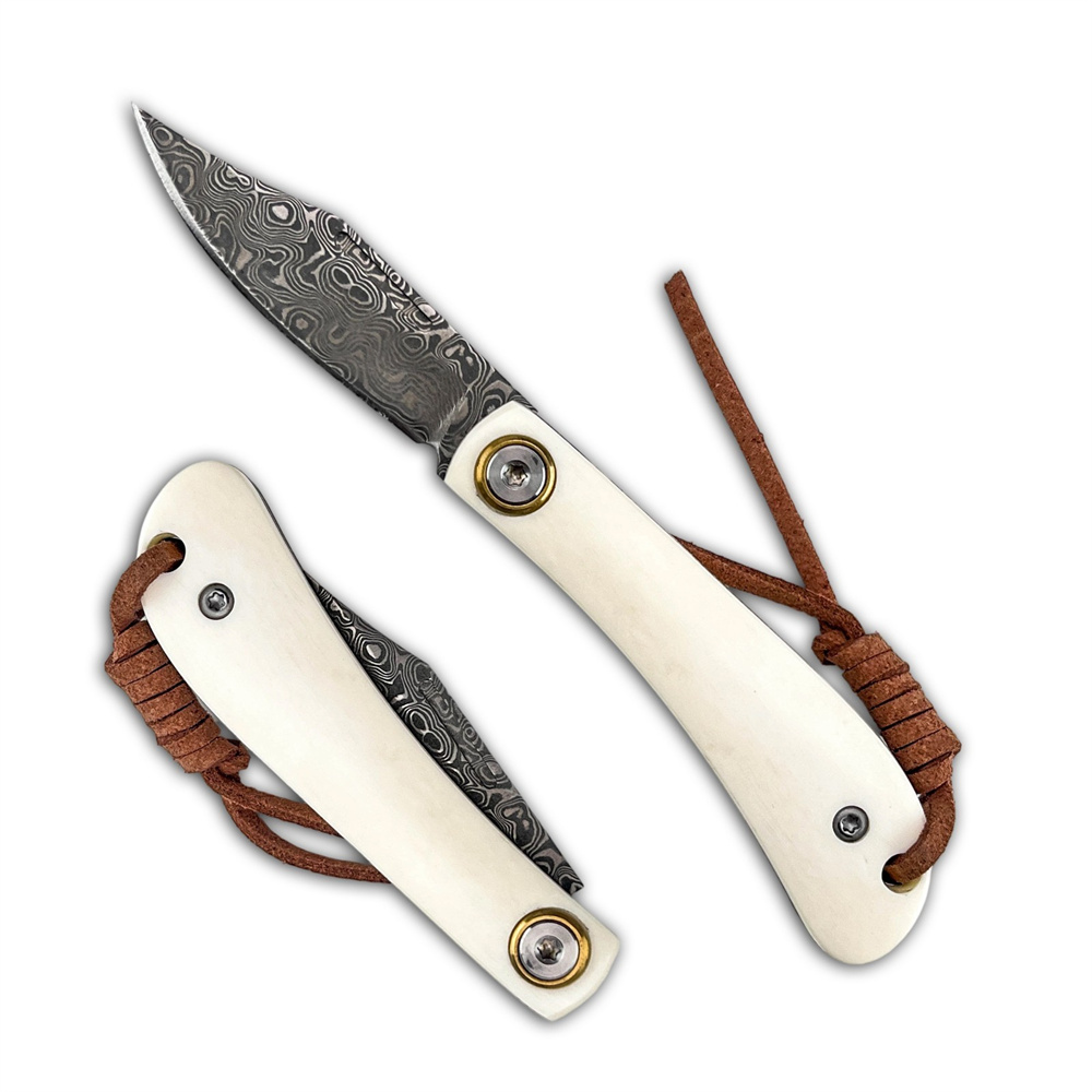 Vintage Collectible Knives - 컴팩트 빈티지 EDC 다마스커스 접이식 나이프,