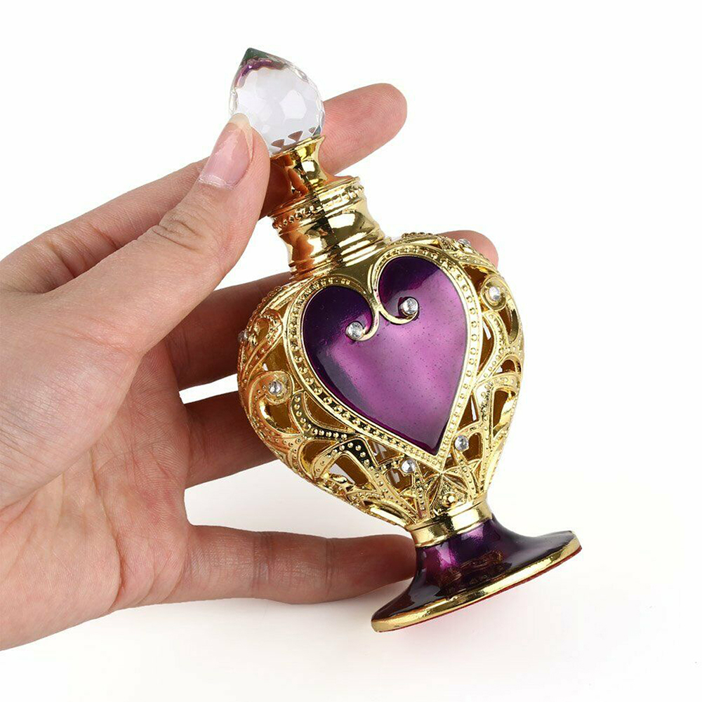 1pc 크리스탈 향수 병 보라색 하트 크라운 빈티지 황 - Vintage Collectible Perfume Bottles 리뷰 및 가격
