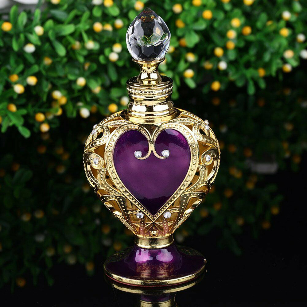 1pc 크리스탈 향수 병 보라색 하트 크라운 빈티지 황 - Vintage Collectible Perfume Bottles 리뷰 및 가격