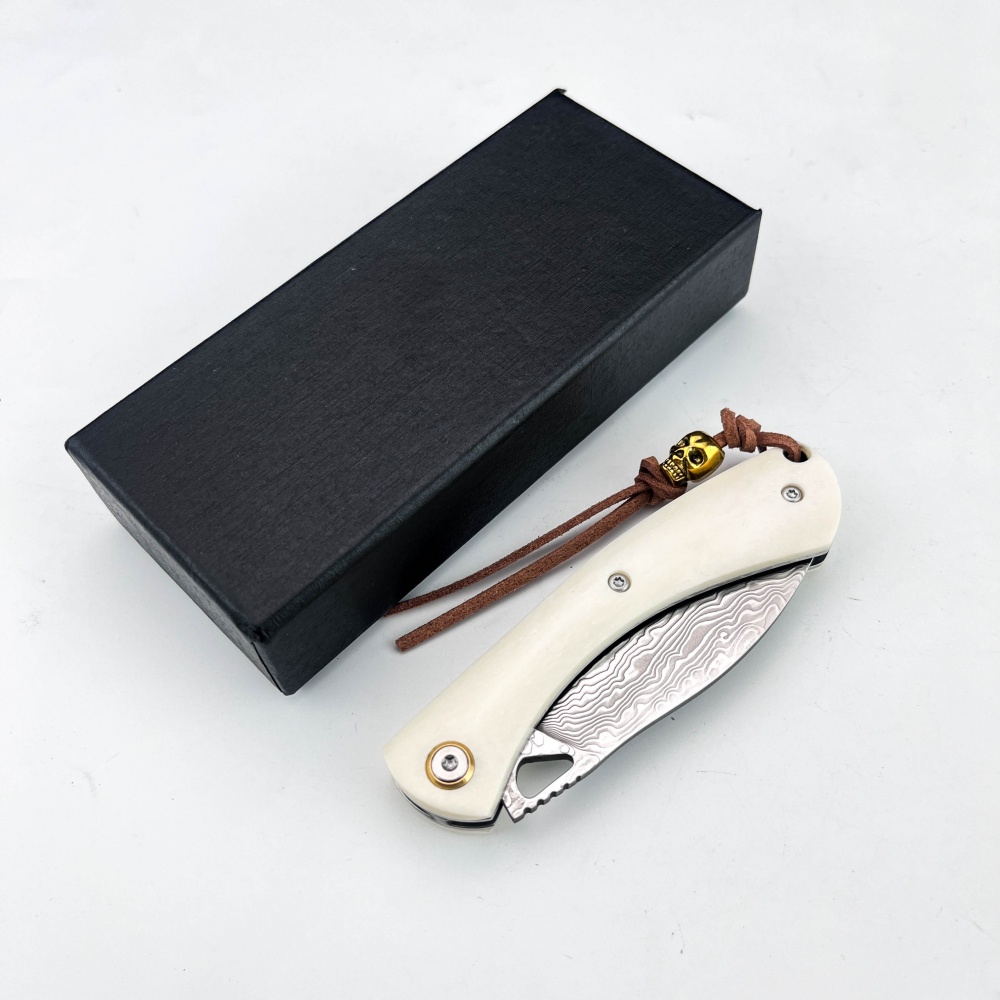 빈티지 다마스커스강 소형 접이식 나이프, 소뼈 손잡이, - Vintage Collectible Knives 리뷰 및 가격