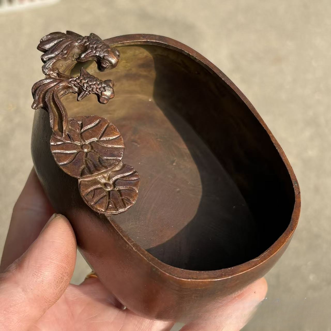 빈티지 황동 보관 접시, 금붕어 연꽃 양각 조각 트레이 - Vintage Collectible Ashtrays 리뷰 및 가격