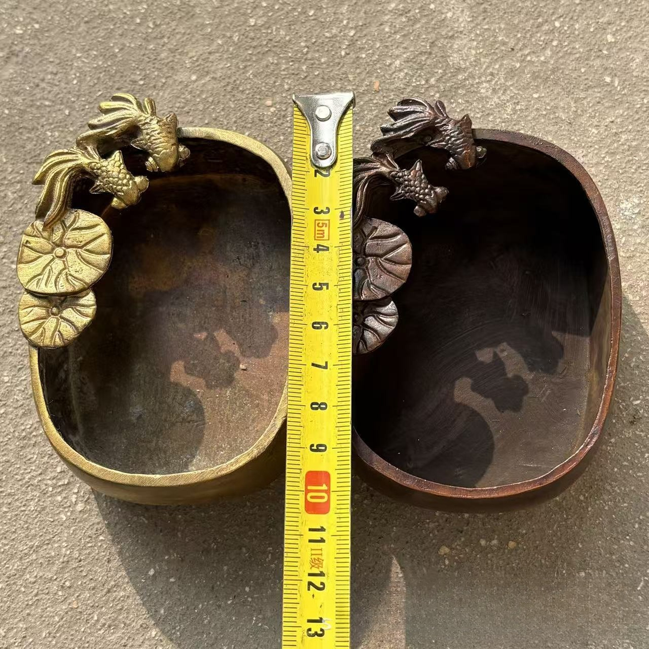 빈티지 황동 보관 접시, 금붕어 연꽃 양각 조각 트레이 - Vintage Collectible Ashtrays 리뷰 및 가격
