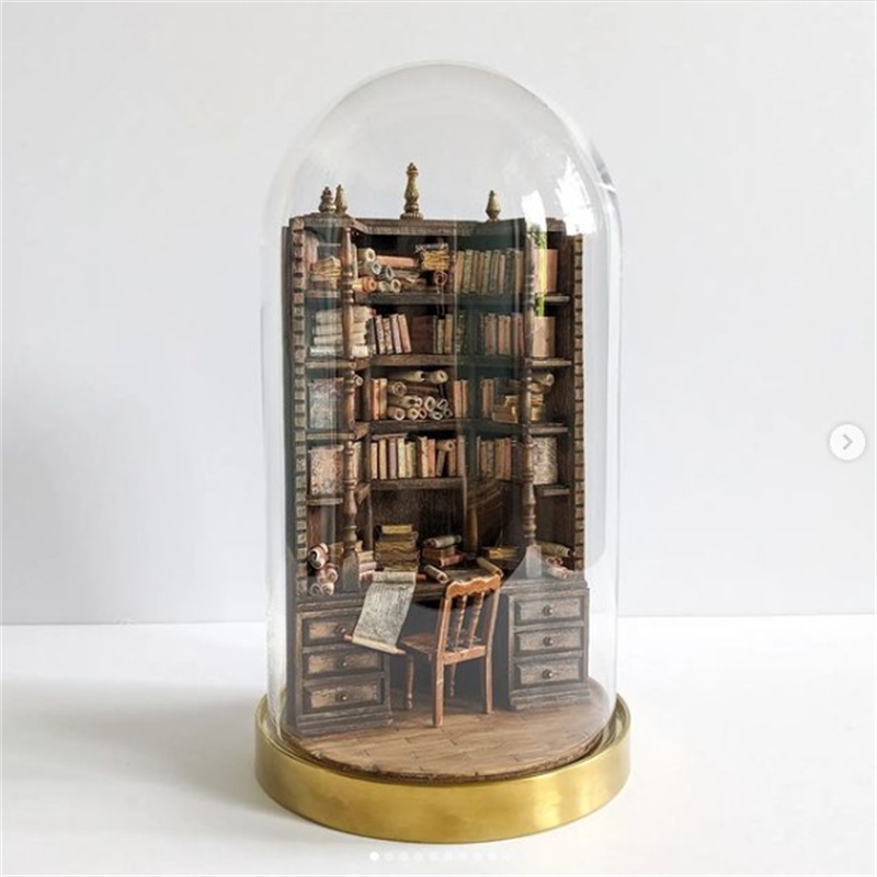 미니어처 책장 책꽂이 장식 유리 돔 디스플레이 빈티지  - Vintage And Collectible Books 리뷰 및 가격