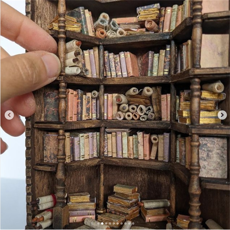미니어처 책장 책꽂이 장식 유리 돔 디스플레이 빈티지  - Vintage And Collectible Books 리뷰 및 가격