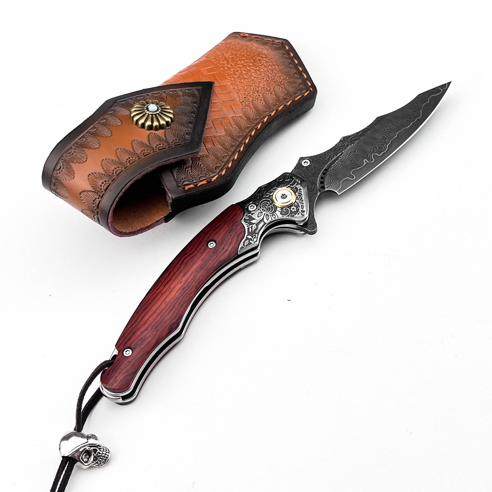 빈티지 각인 접이식 나이프 다마스커스 패턴 블레이드 원 - Vintage Collectible Knives 리뷰 및 가격