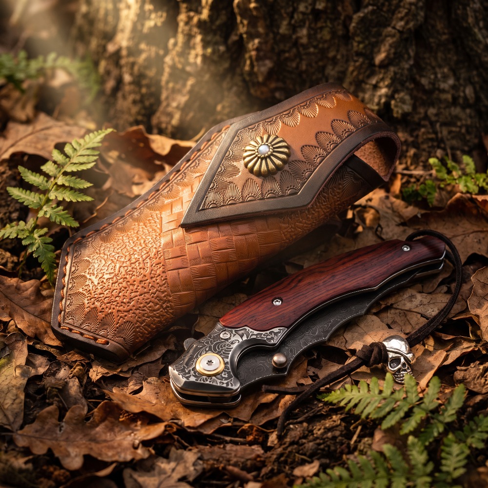 빈티지 각인 접이식 나이프 다마스커스 패턴 블레이드 원 - Vintage Collectible Knives 리뷰 및 가격