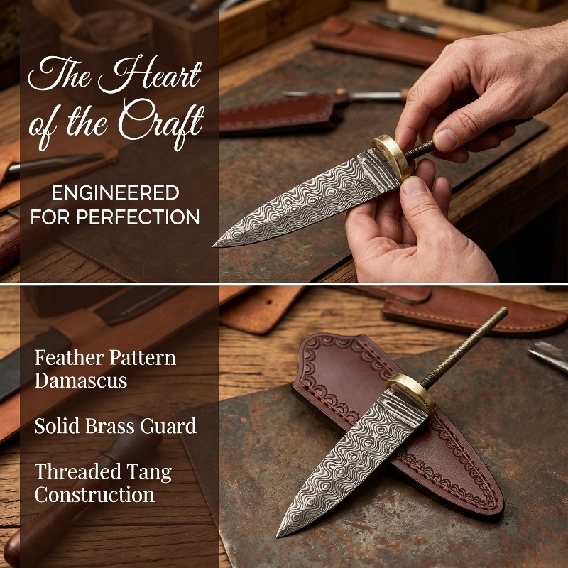 빈티지 다마스커스 스틸 티 나이프 블랭크, 수제 단조  - Vintage Collectible Knives 리뷰 및 가격