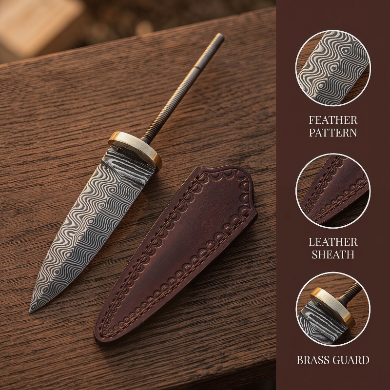 빈티지 다마스커스 스틸 티 나이프 블랭크, 수제 단조  - Vintage Collectible Knives 리뷰 및 가격